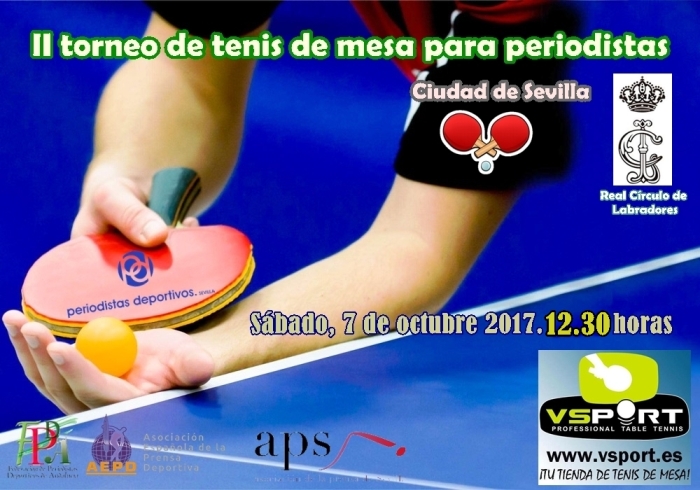 Cartel II torneo tenis de mesa para periodistas